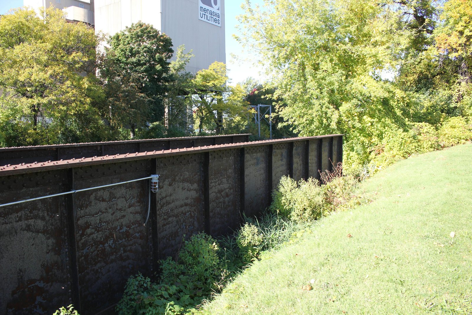 Looking west along span